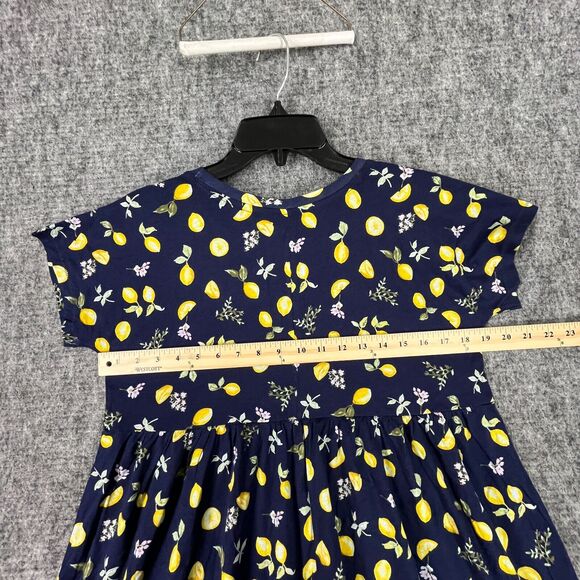 Old‎ Navy Dress Girls Extra Large Blue Swing Jersey-Knit Floral Short Sleeve - Picture 7 of 10